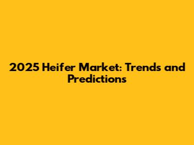2025 Heifer Market: Trends and Predictions