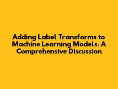 Adding Label Transforms to Machine Learning Models: A Comprehensive Discussion