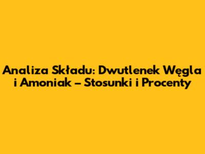 Analiza Składu: Dwutlenek Węgla i Amoniak – Stosunki i Procenty