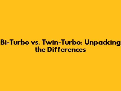 Bi-Turbo vs. Twin-Turbo: Unpacking the Differences