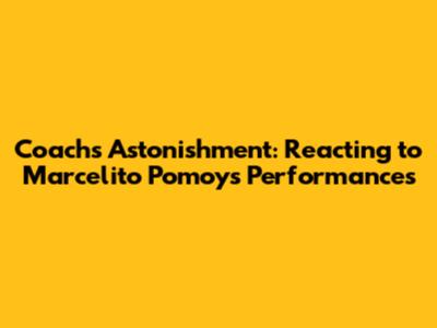 Coach's Astonishment: Reacting to Marcelito Pomoy's Performances