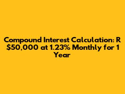 Compound Interest Calculation: R$50,000 at 1.23% Monthly for 1 Year