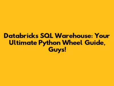 Databricks SQL Warehouse: Your Ultimate Python Wheel Guide, Guys!