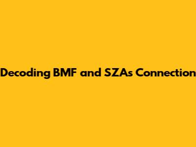 Decoding BMF and SZA's Connection