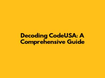 Decoding CodeUSA: A Comprehensive Guide