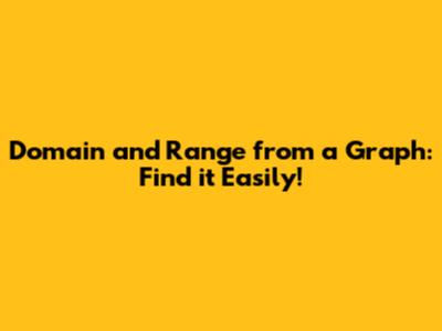 Domain and Range from a Graph: Find it Easily!