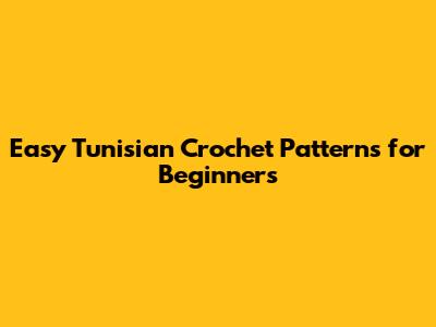 Easy Tunisian Crochet Patterns for Beginners