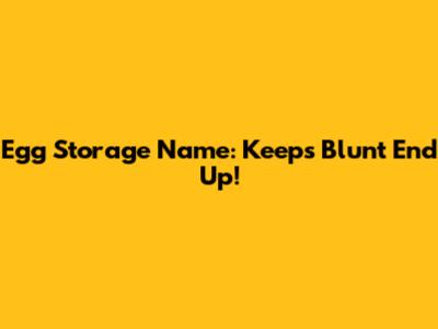 Egg Storage Name: Keeps Blunt End Up!