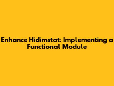 Enhance Hidimstat: Implementing a Functional Module