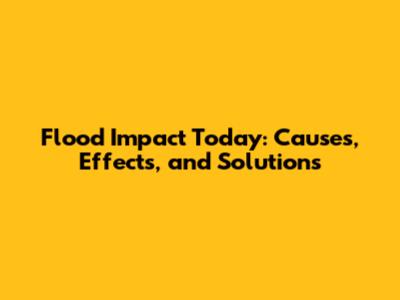 Flood Impact Today: Causes, Effects, and Solutions