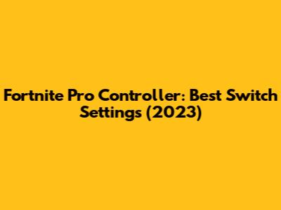 Fortnite Pro Controller: Best Switch Settings (2023)