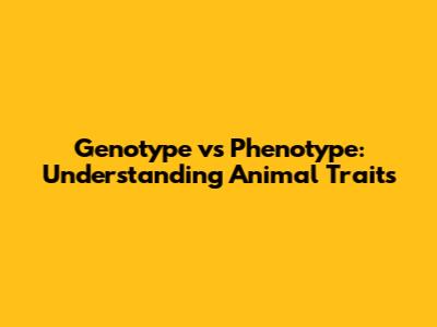 Genotype vs Phenotype: Understanding Animal Traits