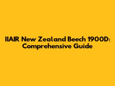 IIAIR New Zealand Beech 1900D: Comprehensive Guide