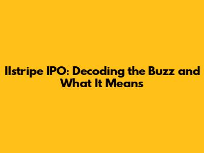 IIstripe IPO: Decoding the Buzz and What It Means