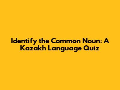 Identify the Common Noun: A Kazakh Language Quiz