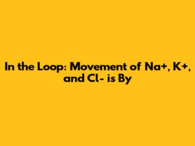 In the Loop: Movement of Na+, K+, and Cl- is By