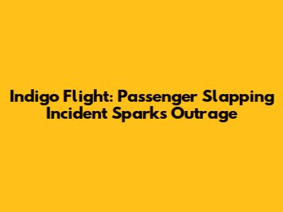 Indigo Flight: Passenger Slapping Incident Sparks Outrage