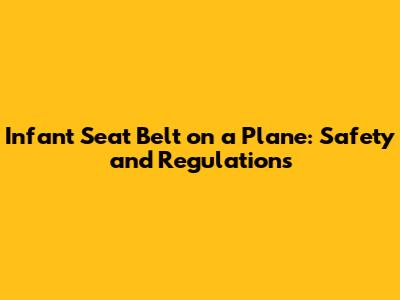 Infant Seat Belt on a Plane: Safety and Regulations