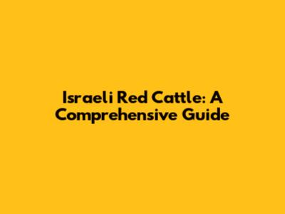 Israeli Red Cattle: A Comprehensive Guide