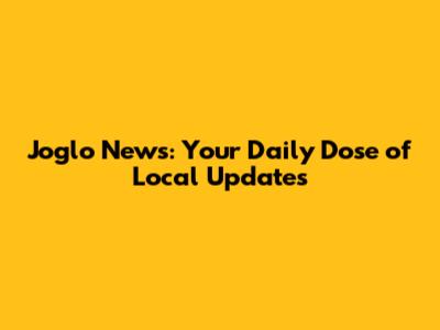 Joglo News: Your Daily Dose of Local Updates