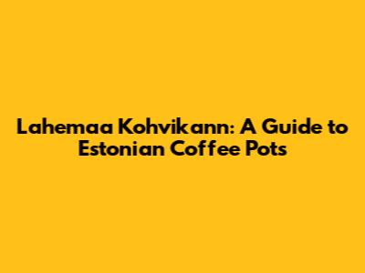 Lahemaa Kohvikann: A Guide to Estonian Coffee Pots