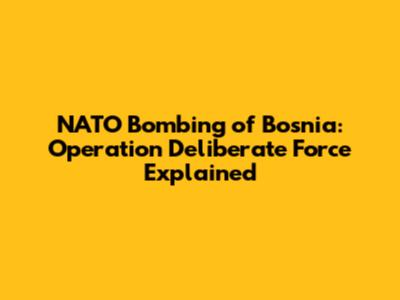 NATO Bombing of Bosnia: Operation Deliberate Force Explained