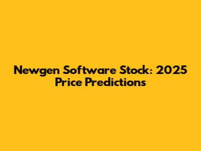 Newgen Software Stock: 2025 Price Predictions