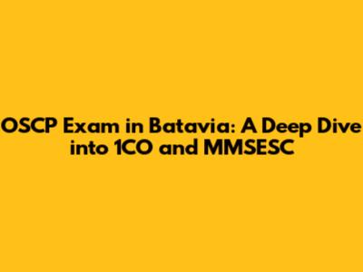 OSCP Exam in Batavia: A Deep Dive into 1CO and MMSESC