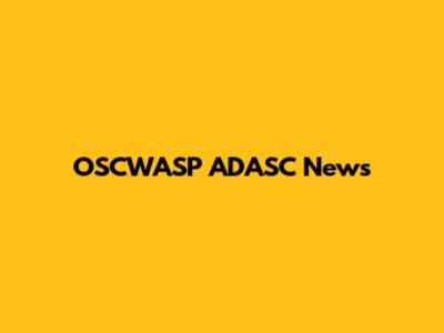 OSCWASP ADASC News