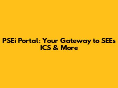 PSEi Portal: Your Gateway to SEEs ICS & More