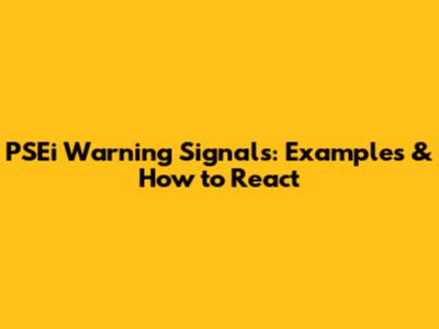 PSEi Warning Signals: Examples & How to React