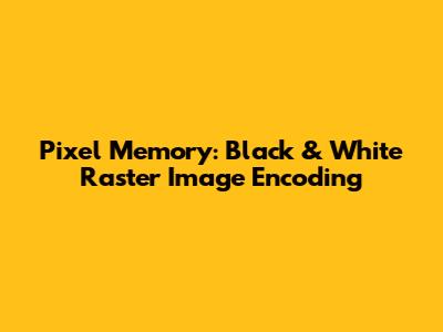 Pixel Memory: Black & White Raster Image Encoding