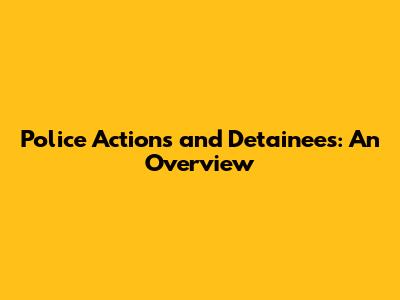 Police Actions and Detainees: An Overview