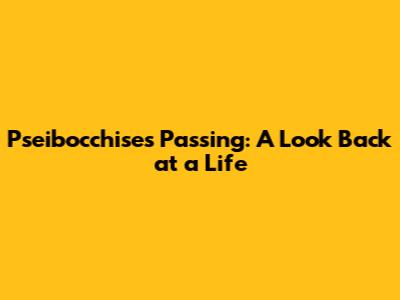 Pseibocchise's Passing: A Look Back at a Life