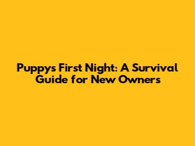 Puppy's First Night: A Survival Guide for New Owners