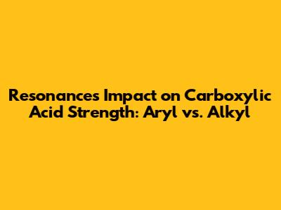 Resonance's Impact on Carboxylic Acid Strength: Aryl vs. Alkyl