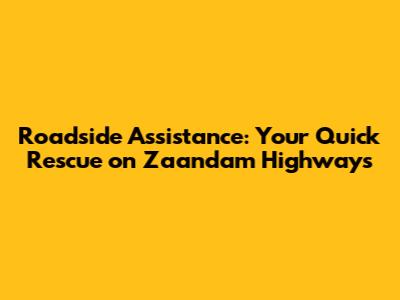 Roadside Assistance: Your Quick Rescue on Zaandam Highways