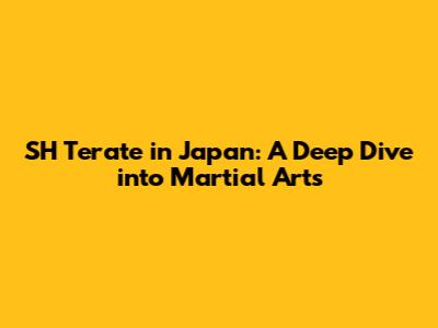SH Terate in Japan: A Deep Dive into Martial Arts