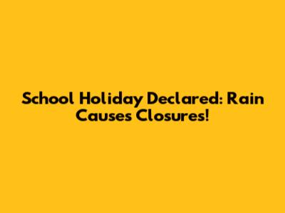 School Holiday Declared: Rain Causes Closures!
