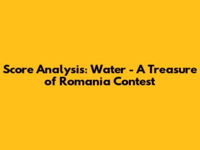 Score Analysis: Water - A Treasure of Romania Contest