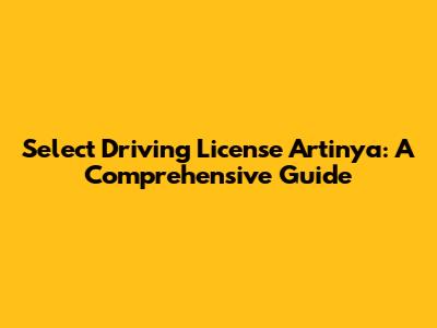 Select Driving License Artinya: A Comprehensive Guide