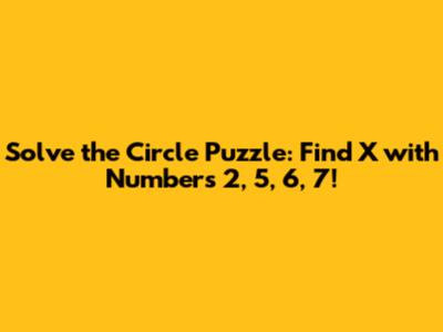 Solve the Circle Puzzle: Find X with Numbers 2, 5, 6, 7!