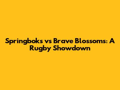 Springboks vs Brave Blossoms: A Rugby Showdown