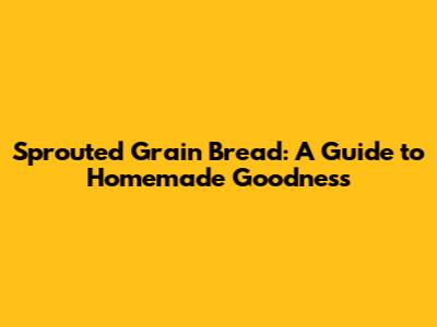 Sprouted Grain Bread: A Guide to Homemade Goodness