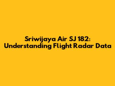 Sriwijaya Air SJ 182: Understanding Flight Radar Data