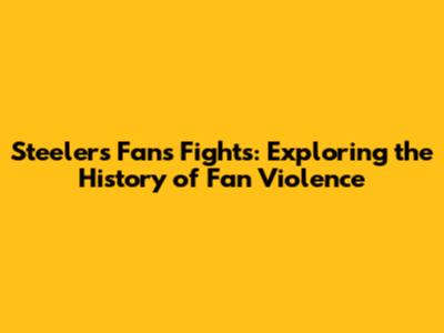 Steelers Fans' Fights: Exploring the History of Fan Violence