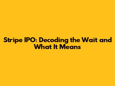 Stripe IPO: Decoding the Wait and What It Means
