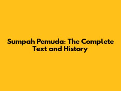 Sumpah Pemuda: The Complete Text and History