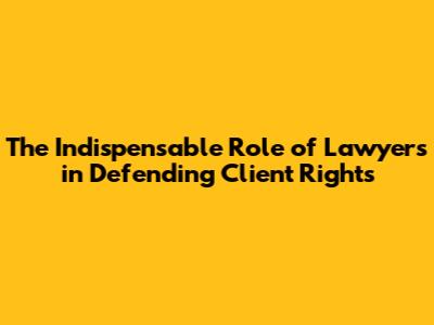 The Indispensable Role of Lawyers in Defending Client Rights