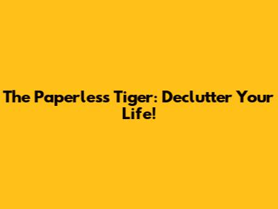 The Paperless Tiger: Declutter Your Life!